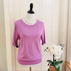 TALBOTS Lavender Cotton Short Sleeve Sweater
